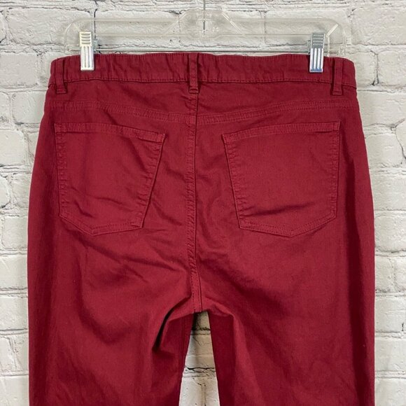 Eileen Fisher Organic Cotton Denim Straight Ankle Jeans Slim Fit Red - Picture 8 of 12